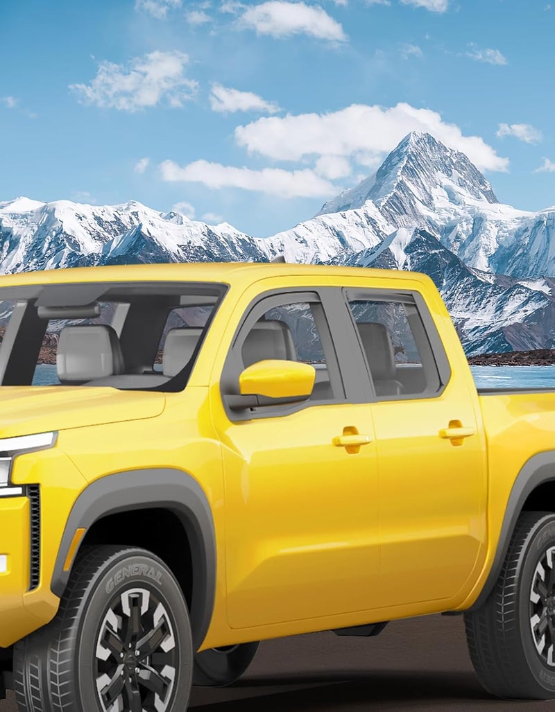 Deejecsun in-Channel Window Rain Guards Fit for Nissan Frontier 2022-2026 Crew Cab Rain Guards Extra Durable Window Deflectors Truck Vent Visors Vent Shades Car Accessories-4pcs - Image 2